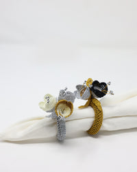 Oya Napkin Rings- Gold & Silver : Set of 4