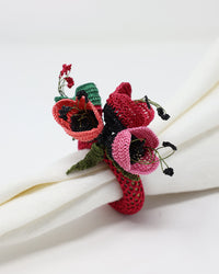 Oya Napkin Rings - Set of 4 - Red & Pink