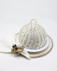 Silver Dipped Rattan Dome