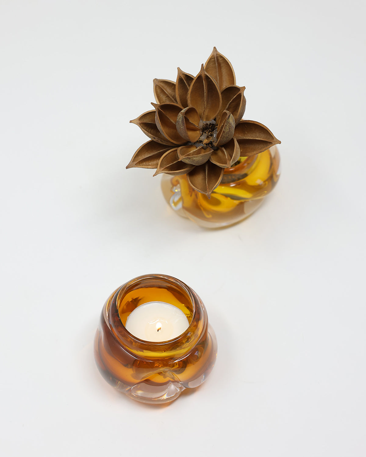 Cut Tealights- Set of 2 - Transparent Colors