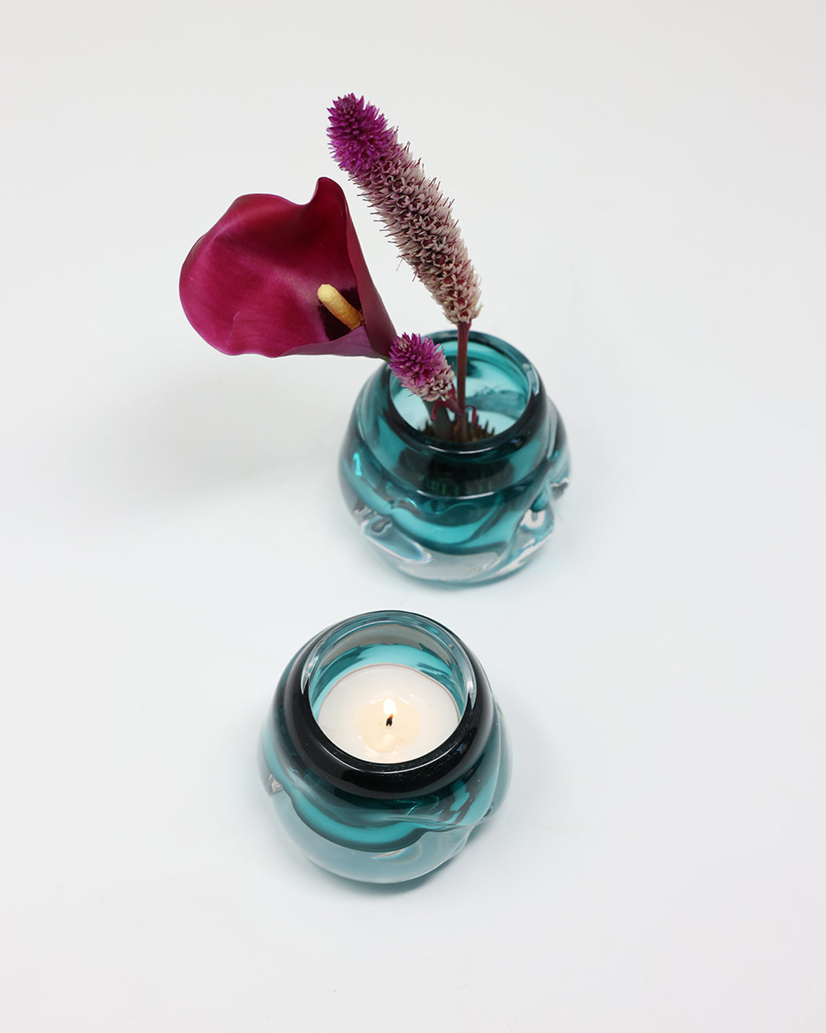 Cut Tealights- Set of 2 - Transparent Colors