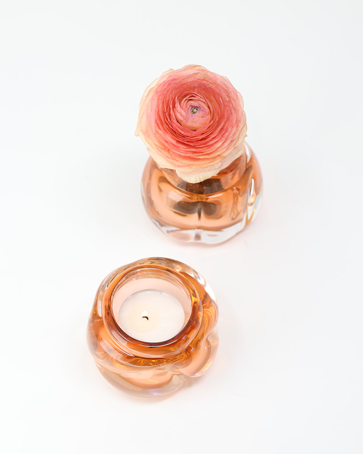 Cut Tealights- Set of 2 - Transparent Colors