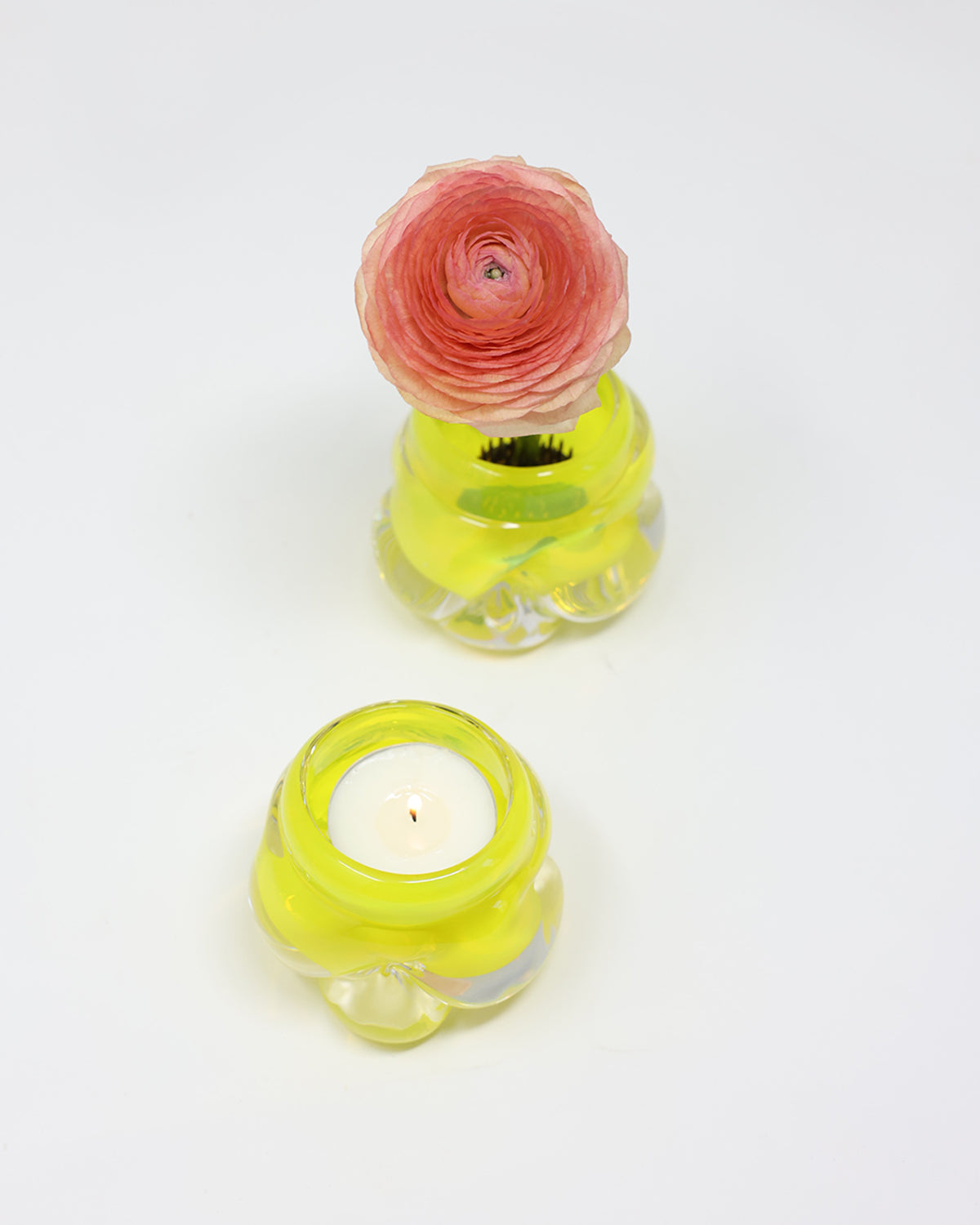 Cut Tealights- Set of 2 - Transparent Colors