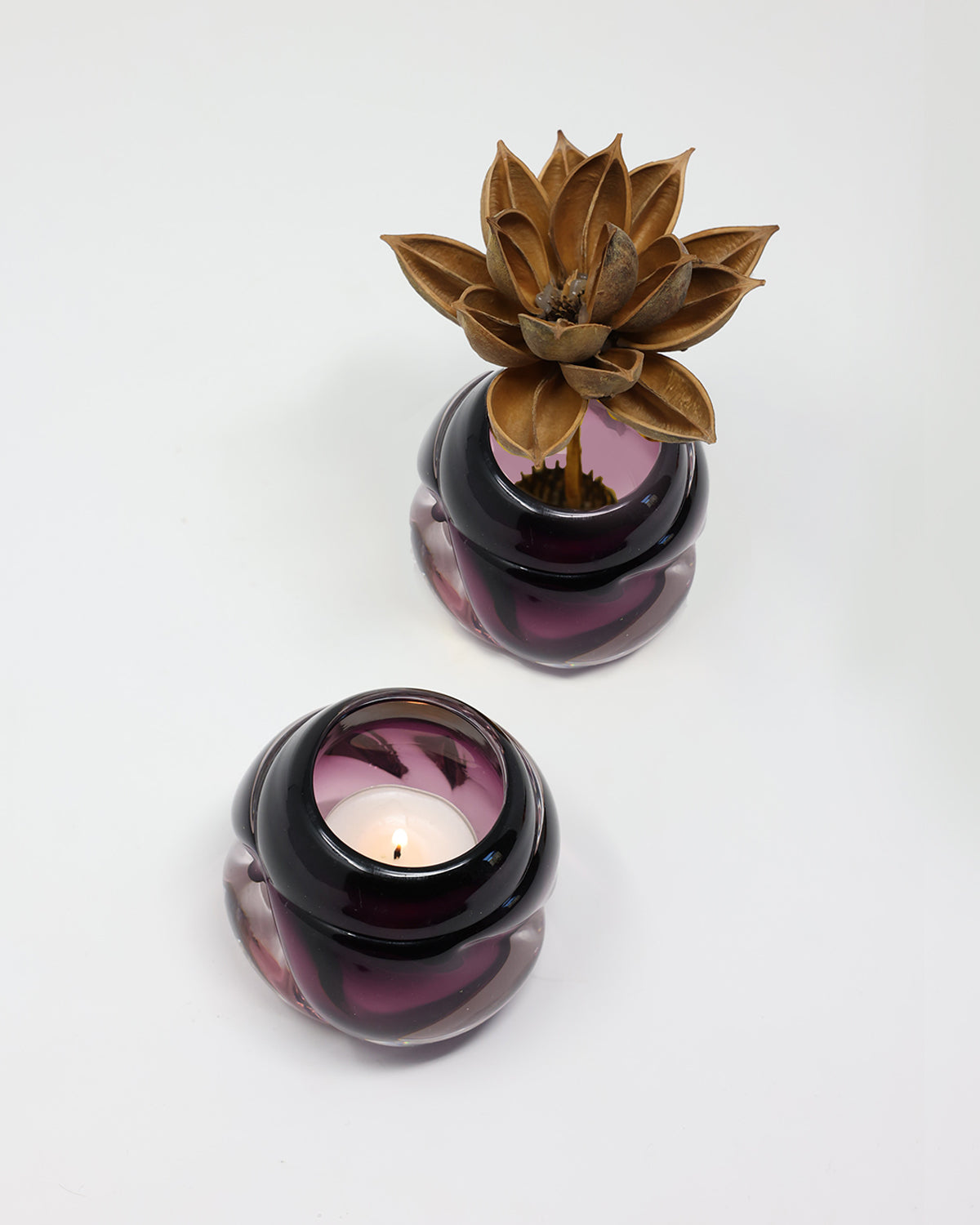 Cut Tealights- Set of 2 - Transparent Colors