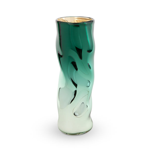 Emerald Wavy Vase