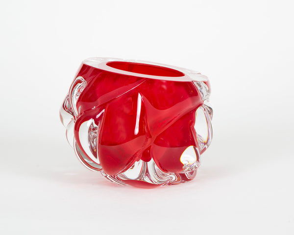 Strawberry Red Cut Vase