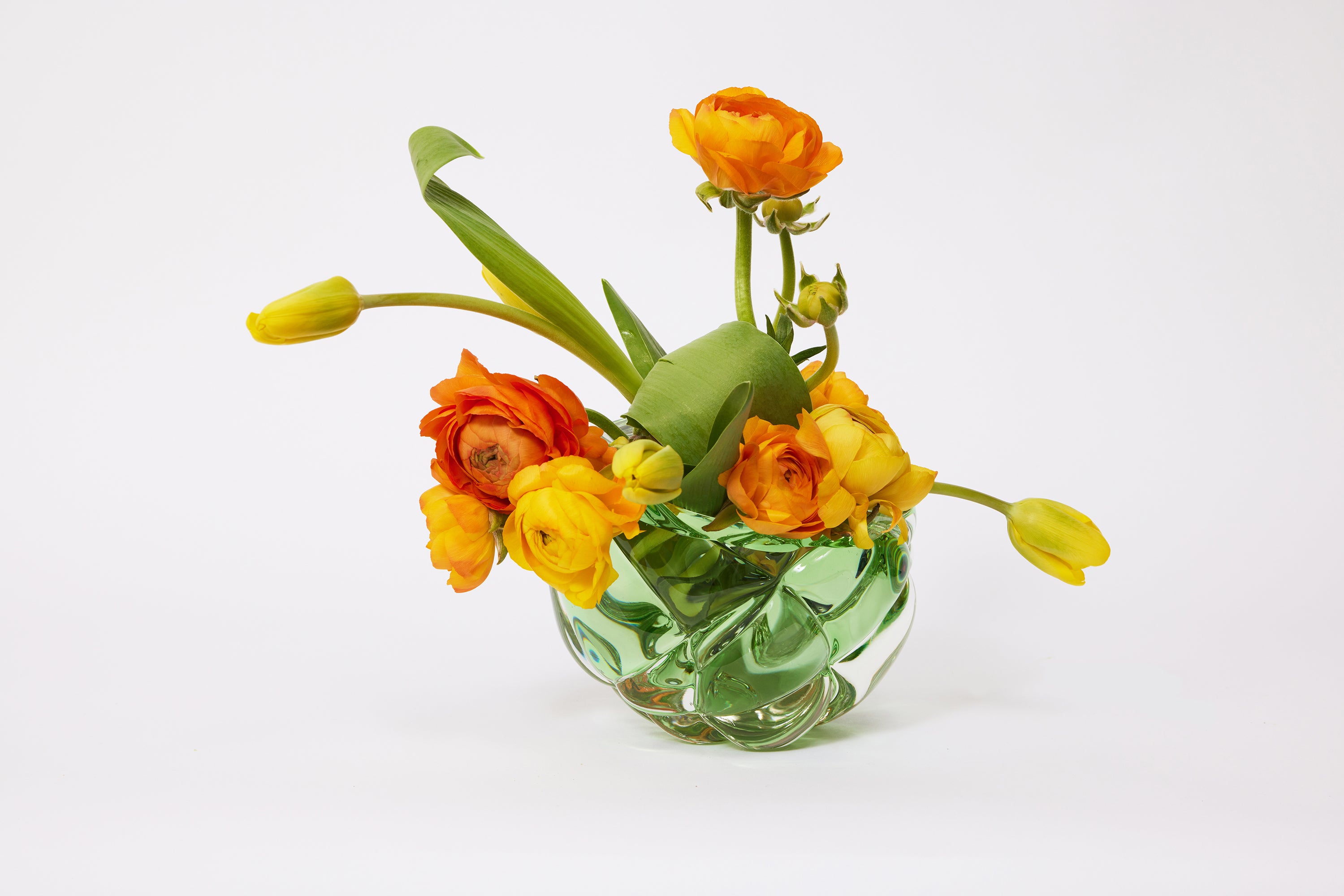 Light Green Cut Vase Large