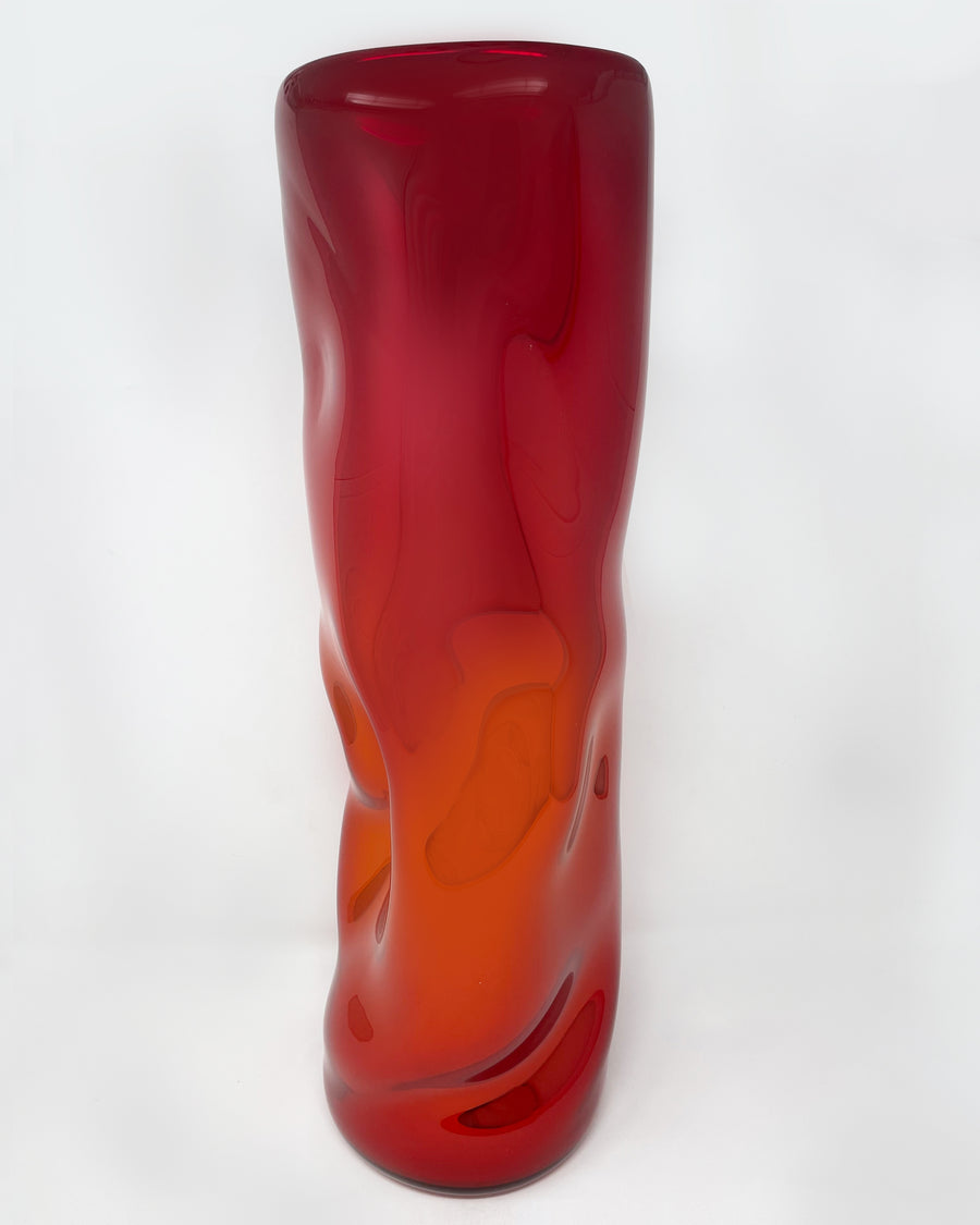 Red Wavy Vase