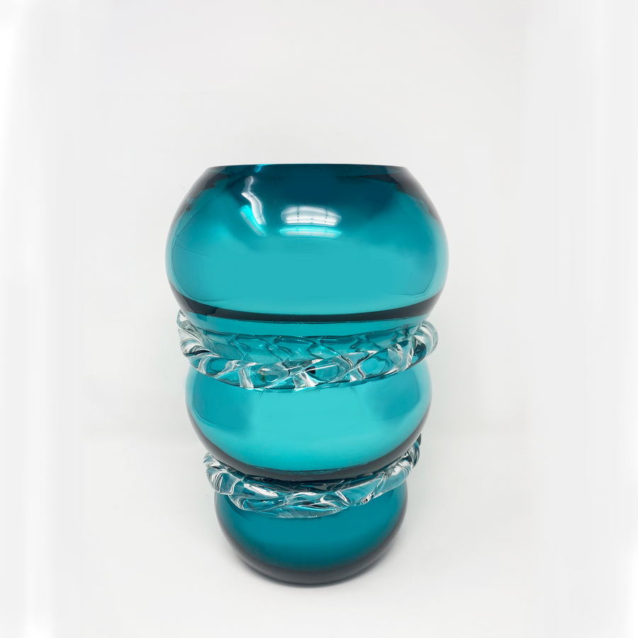 Lagoon Blue Rope Vase